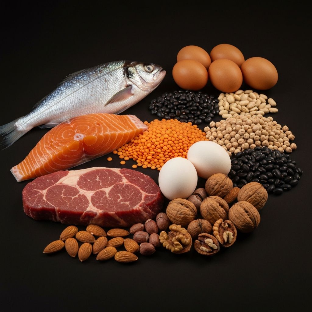 Natürliche Proteinquellen: Fisch, Fleisch, Eier und Hülsenfrüchte