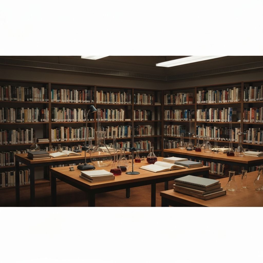 Institutionelle Forschungsbibliothek mit wissenschaftlichen Ressourcen und Büchern